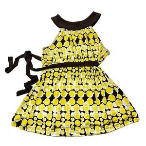 Y2K 2000s Rampage Babydoll Top Size M Yellow Brown Polka Dots Mod Aesthetic